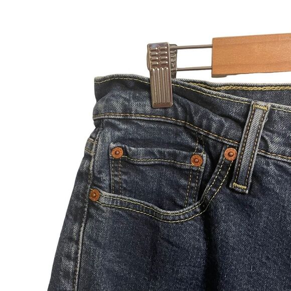 Levis 514 Straight Dark Denim Fringe Ankle Jeans Size 30 - Picture 3 of 8